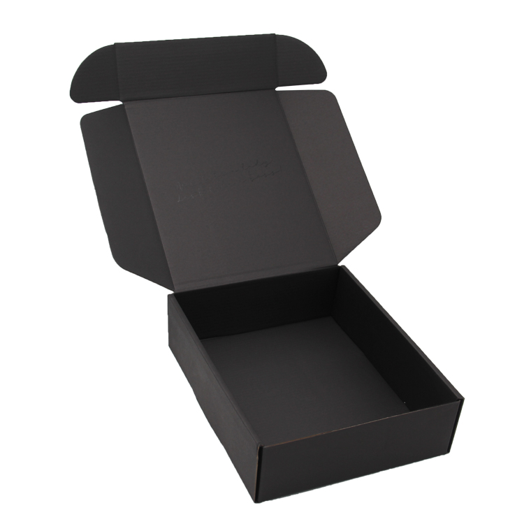 black corrugated box